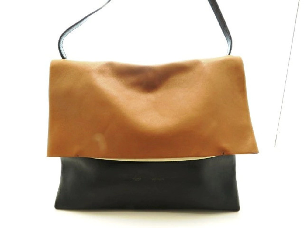Celine All Soft Shoulder Bag Calf Leather Black Brown Ivory White